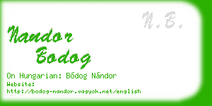 nandor bodog business card