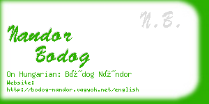 nandor bodog business card